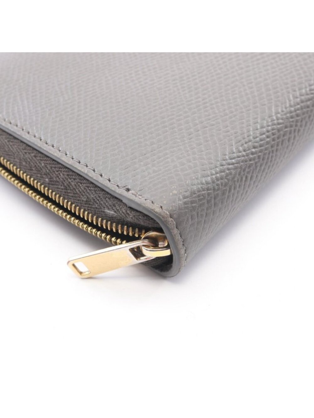 Celine Round Wallet Large Zipped Gray Leather Large - Picture 8 of 9
